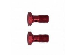 2 Tornillos banjo simple M10x1.25 Rojo