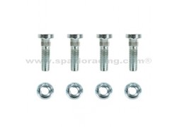Kit 4 tornillos y 4 tuercas cruceta rueda delantera Honda TRX350 TM Rancher 01-06, TRX420 FA IRS 15-18, TRX420 FE 14-18, TRX420 FM 14-18, TRX420 TE 07-16 