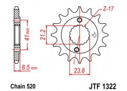 Piñon 15 dientes Honda TRX400 EX 99-04