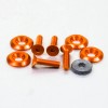 Pack 4 tornillos y arandelas avellanados M6x25mm. Naranja PRO-BOLT