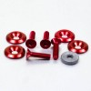 Pack 4 tornillos y arandelas avellanados M6x25mm. Rojo PRO-BOLT