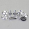 Pack 4 tornillos y arandelas avellanados M6x25mm. Plata PRO-BOLT