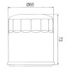 Filtro de aceite Kawasaki KVF300 Prairie 99-02, KLF400 Bayou 93-98, KVF400 Prairie 97-02