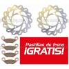 Pack 2 Discos de freno delantero + REGALO de 2 juegos de pastillas de freno Sinterizadas Polaris 450 Outlaw MXR 09-10, 450 Outlaw S 08-10, 500 Outlaw 06-07, 500 Predator 03-07