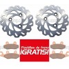 Pack 2 Discos de freno delantero + REGALO de 2 juegos de pastillas de freno Sinterizadas Suzuki LT-R450 06-14 
