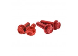 Pack 4 tornillos Autoblocantes de Aluminio M6x30mm Rojos DRC