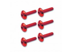 Pack 6 tornillos allen cabeza alomada M6x20mm. Rojo